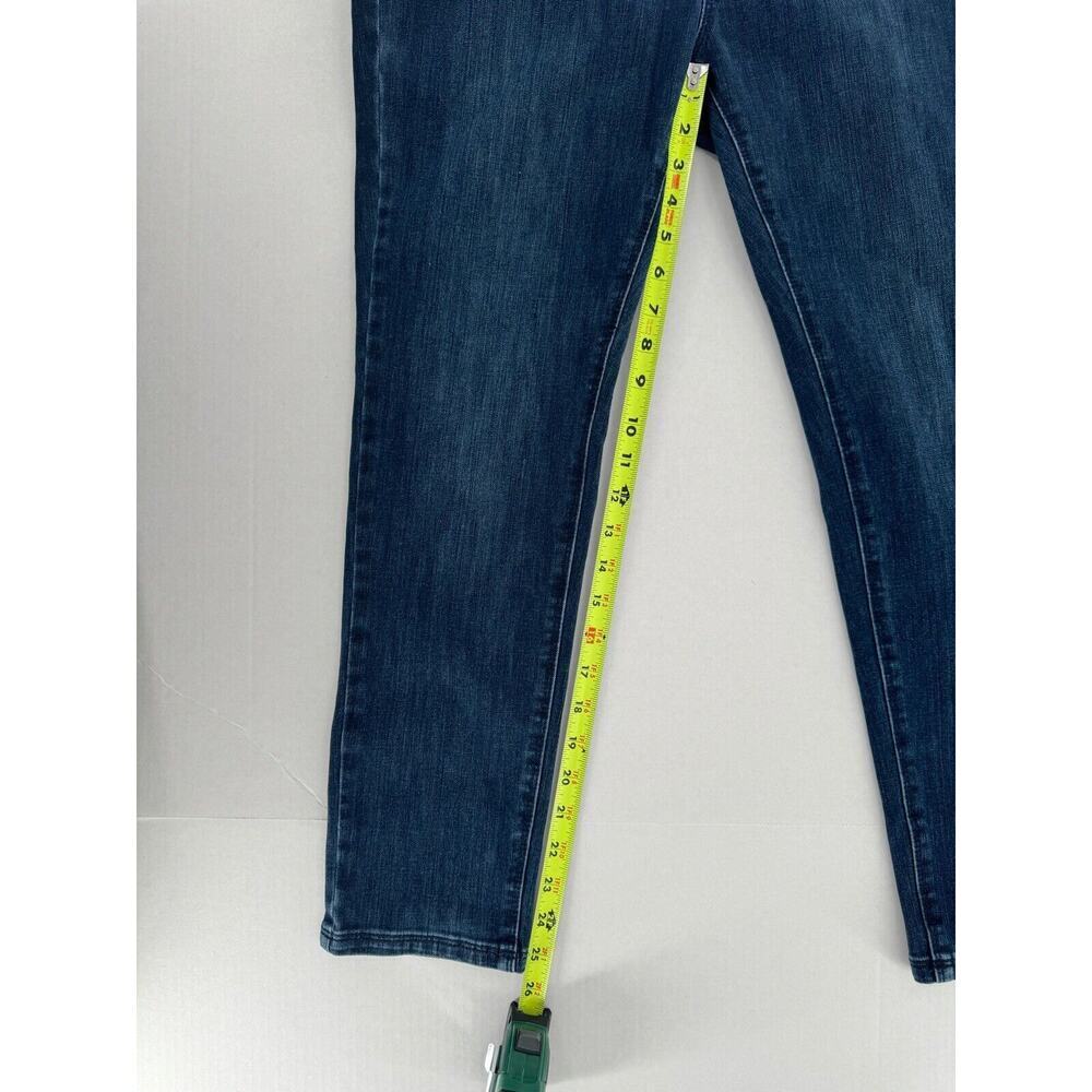 Soft Surroundings Size PM Denim Pull On Relaxed Straight Jeans Dark Slimming​​ - Picture 10 of 15
